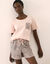 Pyjama short imprimé zèbre (rose / taupe)
