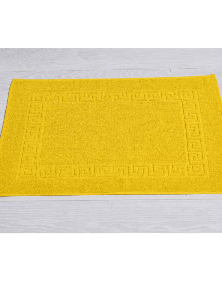Tapis de bain éponge liteau motif frise grecque (curry) Tapis de bain éponge liteau motif frise grecque (curry)