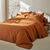 Linge de lit uni polyester-coton Colombine (châtaigne)