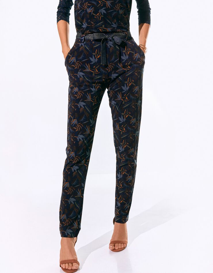 Pantalon imprimé, maille (marine) Pantalon imprimé, maille (marine)