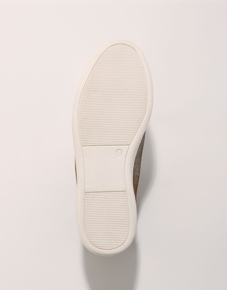 Basket montantes zippées en cuir souple effet irisé - taupe  (taupe)