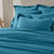 Linge de lit uni flanelle (bleu paon)