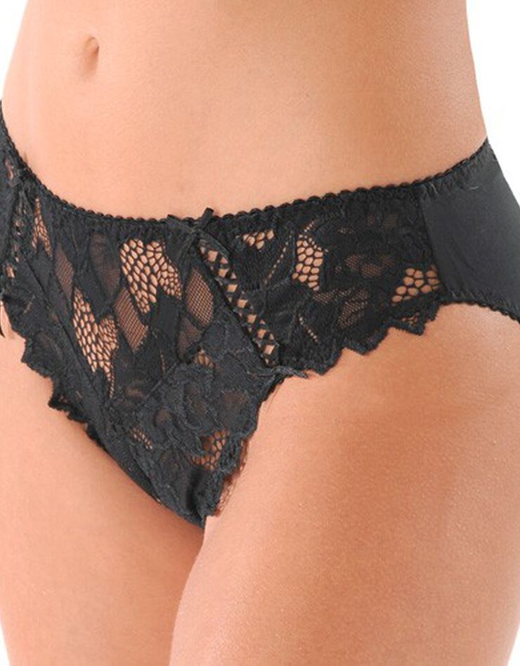 Slip dentelle unie Arum (noir)