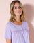 Chemise de nuit longue manches courtes unie (parme)