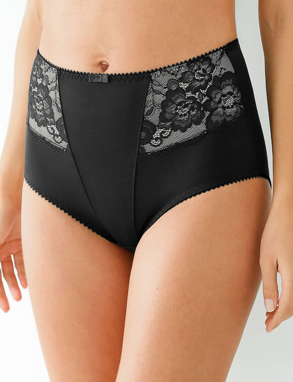 Gaine amincissante dentelle et microfibre (noir)