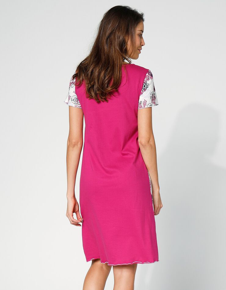 Chemise de nuit découpes fantaisie (fuchsia)