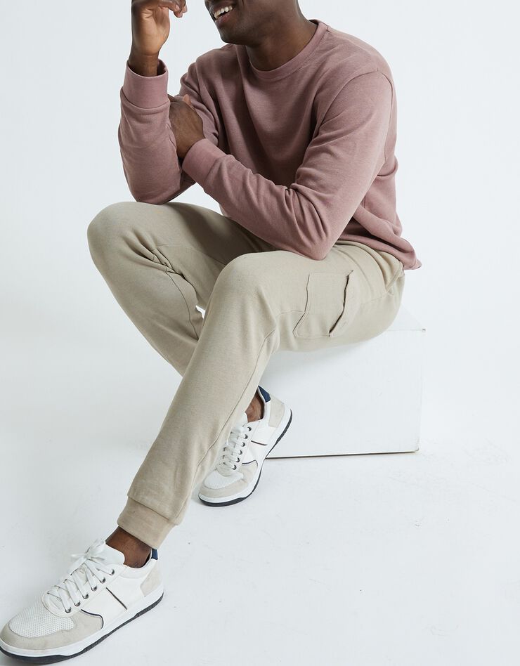 Pantalon molleton cargo (beige) Pantalon molleton cargo (beige)