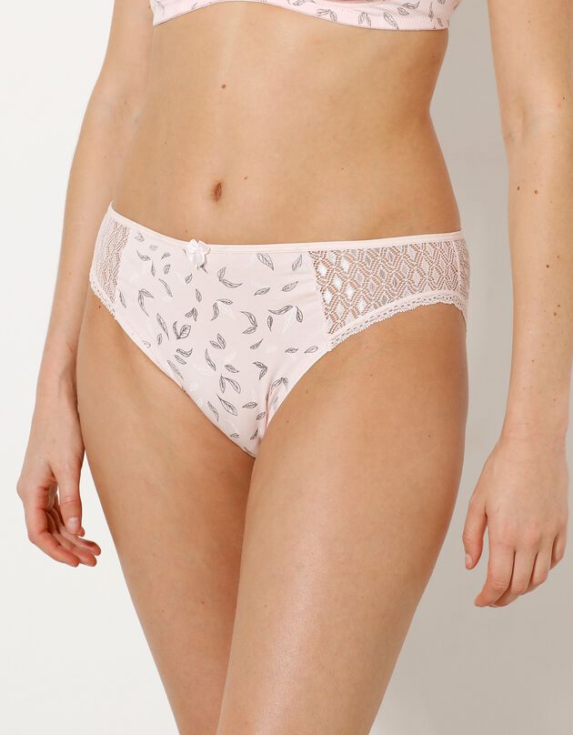 Culotte imprimée «feuilles» forme midi Coria - lot de 2 (poudre)