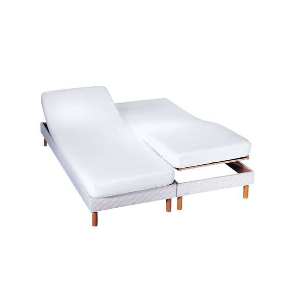 Prot&egrave;ge-matelas t&ecirc;te et pieds relevables molleton imperm&eacute;able irr&eacute;tr&eacute;cissable (blanc)