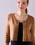Gilet boléro boutonné (noisette)