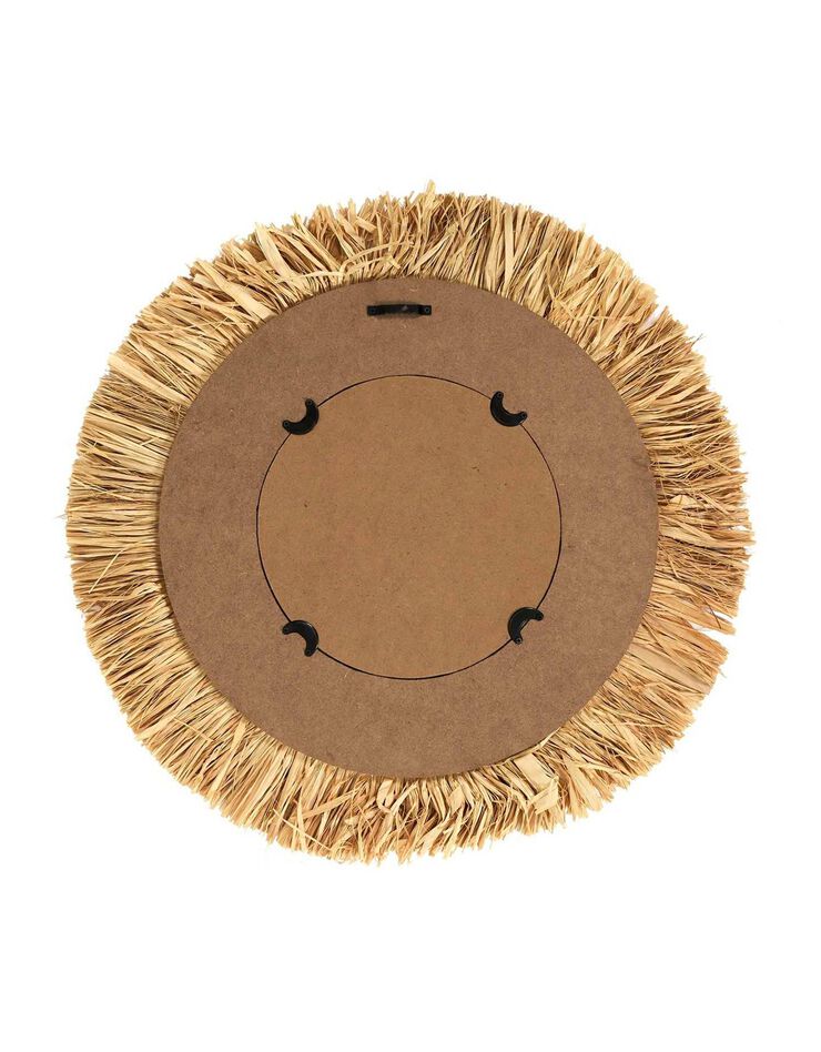 Miroir mural rond effet paille (naturel/beige/noir)
