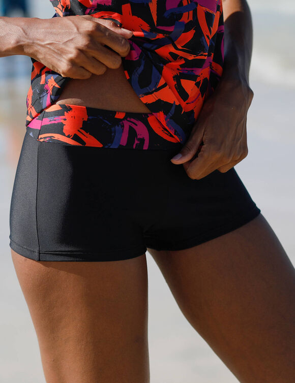 Boxer de bain lissant imprimé Lohena (noir / orange)