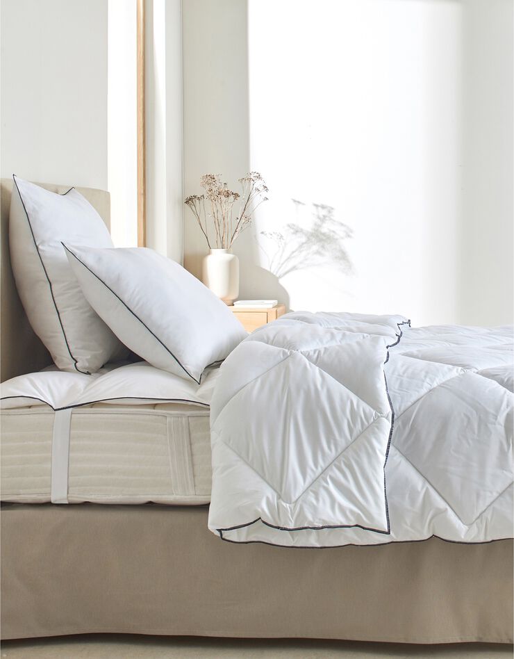 EDONA Oreiller confort soutien ferme fabriqué en France, collection "Intemporelle" (blanc)
