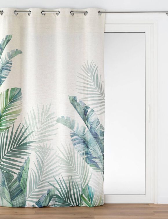 Rideau imprimé feuillage (vert)
