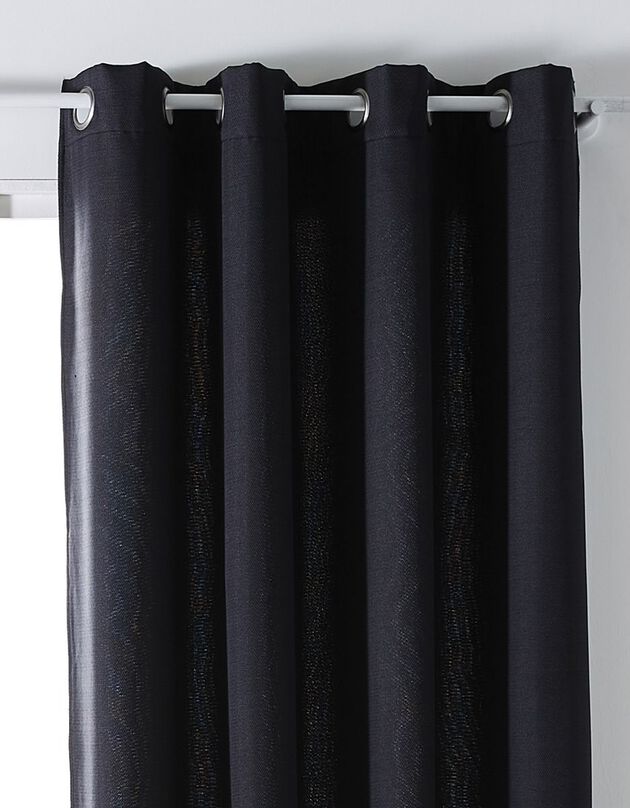 Rideau isolant effet chambray finition oeillets (anthracite)