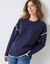 Pull bicolore en maille moelleuse  (marine)