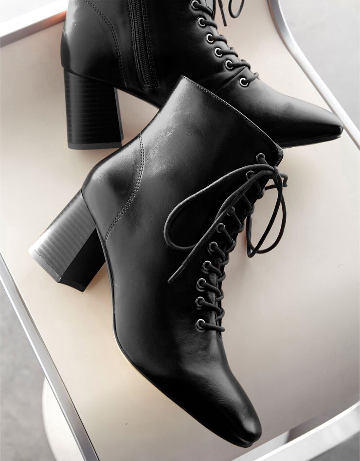 Bottines lacées à talon - noir (noir) Bottines lacées à talon - noir (noir)
