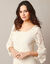Robe courte macramé, manches 3/4 (écru)
