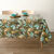 Nappe toile cirée imprimé feuillage (marron / turquoise)