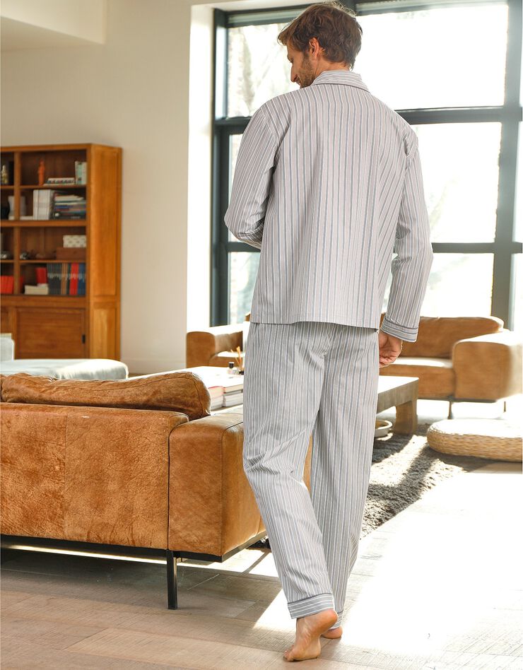 Pyjama rayures - pilou coton (gris) Pyjama rayures - pilou coton (gris)