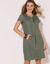 Robe col tunisien, coton léger (kaki)