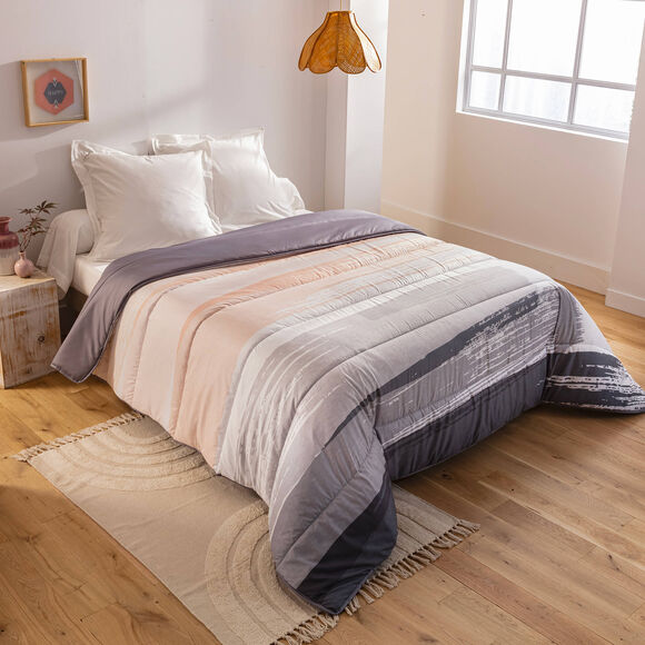 Couette microfibre imprimée Pastel 400g/m2 (rose)