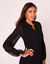 Robe unie mi longue, voile plissé (noir)
