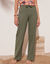 Pantalon large droit, gaze de coton (kaki)