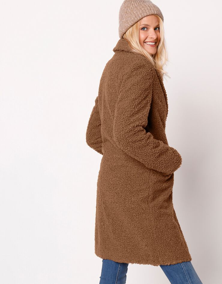 Manteau maille bouclette col tailleur (caramel) Manteau maille bouclette col tailleur (caramel)
