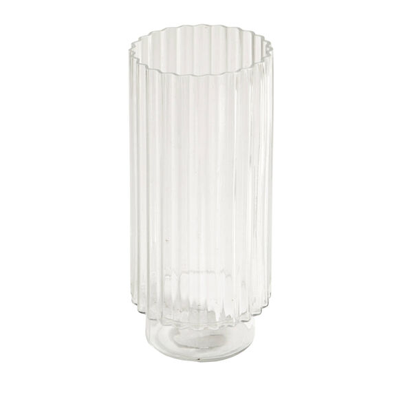 Vase en verre stri&eacute; (transparent)