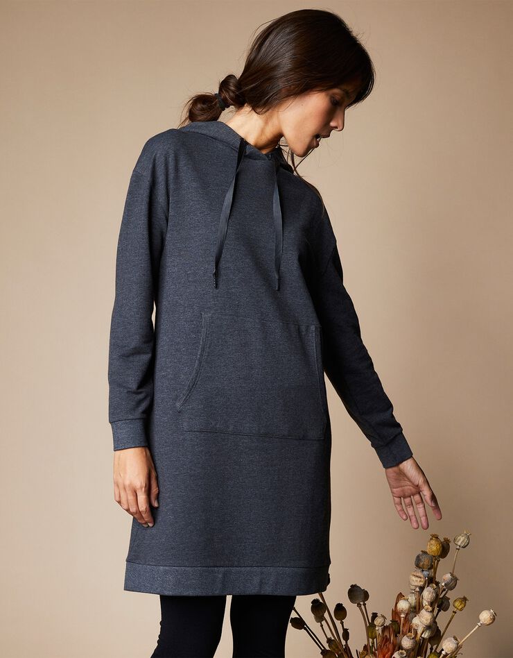 Robe molleton à capuche (gris chiné) Robe molleton à capuche (gris chiné)