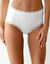 Culotte coton et dentelle stretch forme midi taille haute - lot de 3 (blanc)