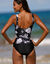 Maillot de bain 1 pièce imprimé Tabika - effet tankini (noir / beige)