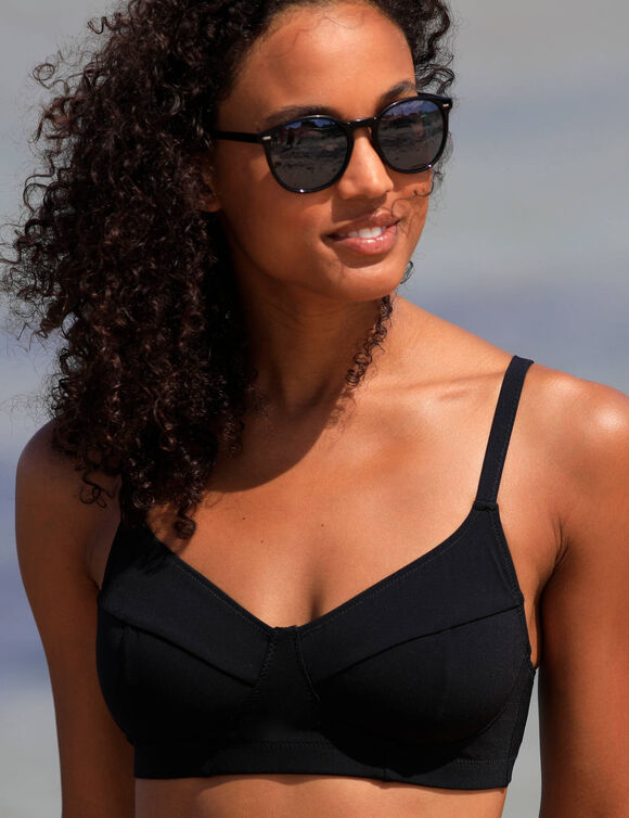 Haut de maillot de bain sans armatures Ilaya - spécial grand maintien (noir)