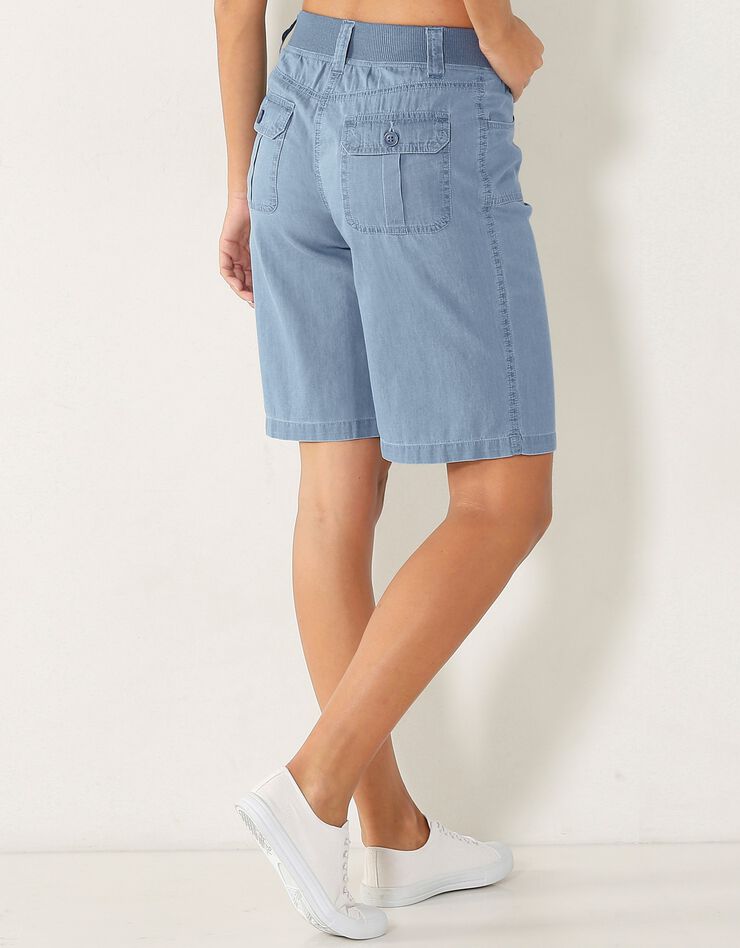 Bermuda denim ceinture maille (bleached) Bermuda denim ceinture maille (bleached)