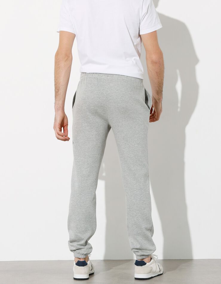 Pantalon jogging molleton bas élastiqué (gris chiné)
