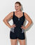 Combishort de bain imprim&eacute; z&egrave;bre (noir)