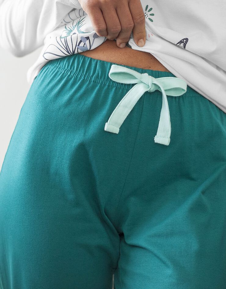 Pantalon base imprimée bucolique - coton jersey (émeraude) Pantalon base imprimée bucolique - coton jersey (émeraude)