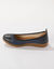Ballerines en cuir largeur confort, avec empiècements extensibles (bleu)