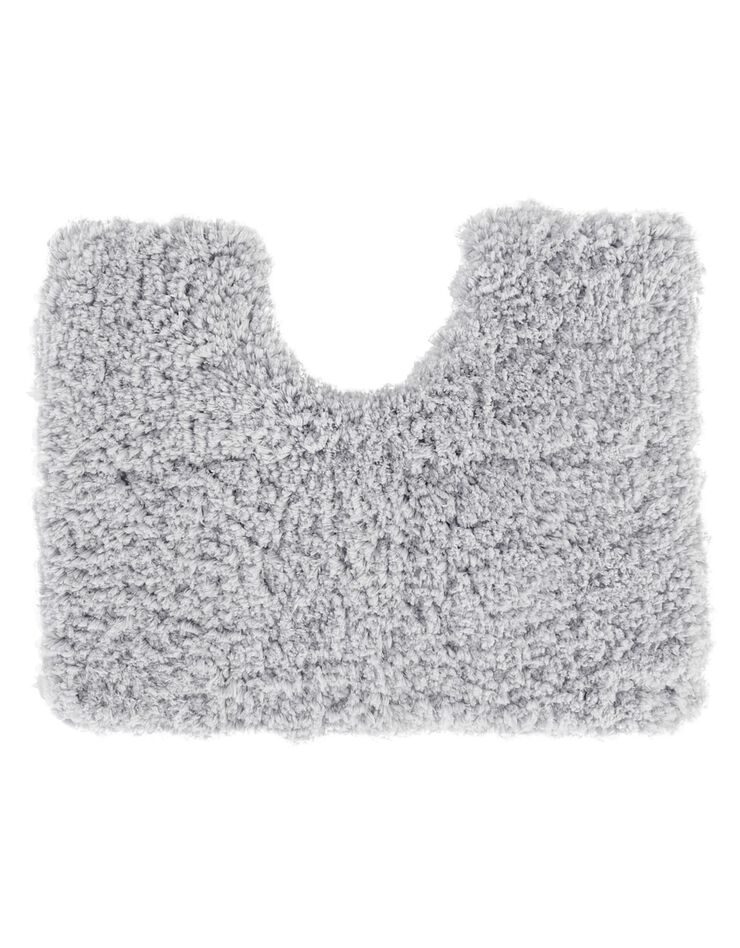 Tapis de bain uni moelleux microfibre (gris perle)