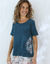 T-shirt de pyjama imprimé Ikat (bleu canard)