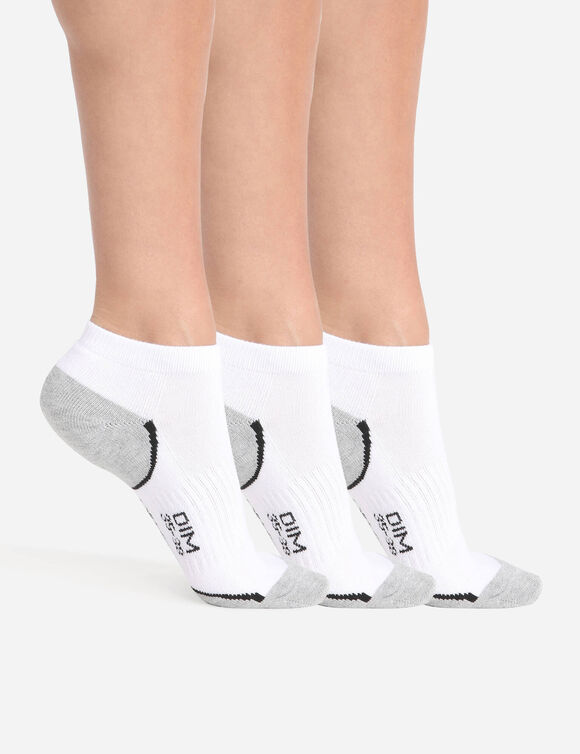 Chaussettes de sport, lot de 3 DIM® (blanc / gris)