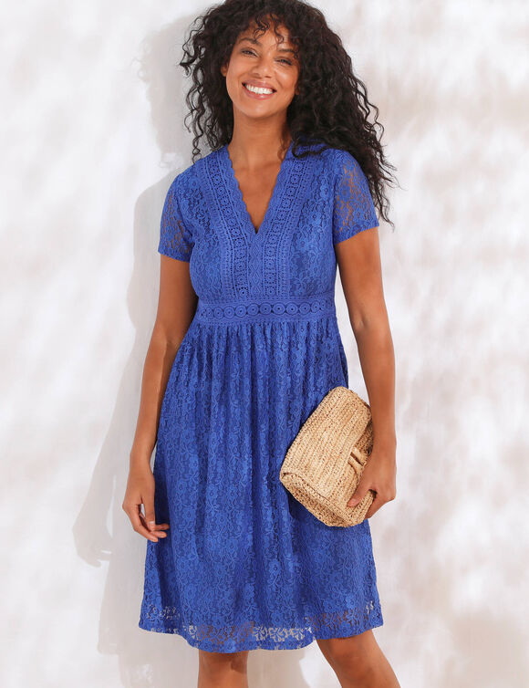 Robe macramé dentelle (bleu)