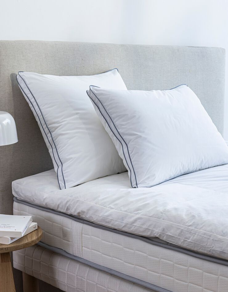 Oreiller percale coton microgel moelleux (blanc)