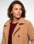 Manteau court maille bouclette col tailleur (beige)