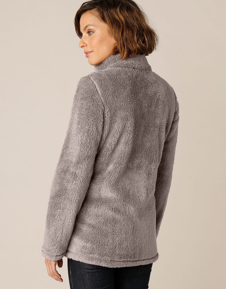 Veste zippée maille peluche (taupe) Veste zippée maille peluche (taupe)