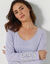 Chemise de nuit imprim&eacute;e fleurie manches longues (parme)