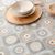 Nappe toile cirée imprimé wax (gris / orange)