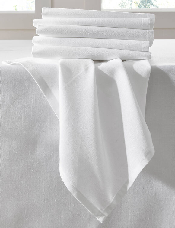 Serviette de table unie - lot de 6 (blanc)