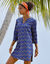 Tunique de plage imprimée (bleu / violet)